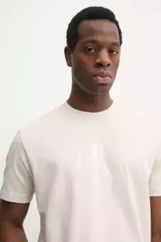 Хлопковая футболка Calvin Klein Jeans, бежевый