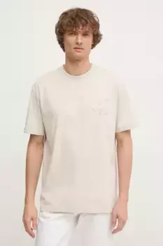 Хлопковая футболка Calvin Klein Jeans, бежевый