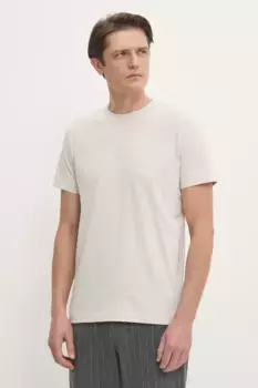 Хлопковая футболка Calvin Klein Jeans, бежевый