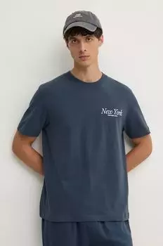 Хлопковая футболка Calvin Klein Jeans, бирюзовый