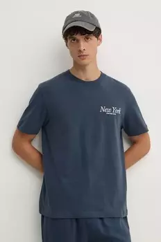 Хлопковая футболка Calvin Klein Jeans, бирюзовый