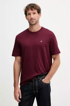 Хлопковая футболка Calvin Klein Jeans, бордовый