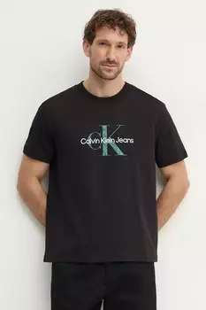 Хлопковая футболка Calvin Klein Jeans, черный