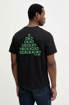 Хлопковая футболка Calvin Klein Jeans, черный