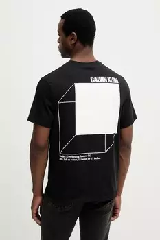 Хлопковая футболка Calvin Klein Jeans, черный