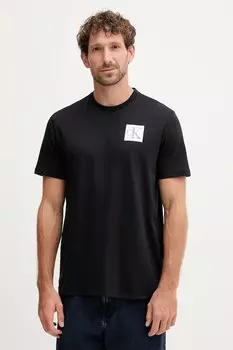 Хлопковая футболка Calvin Klein Jeans, черный