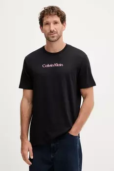 Хлопковая футболка Calvin Klein Jeans, черный