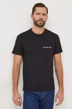 Хлопковая футболка Calvin Klein Jeans, черный