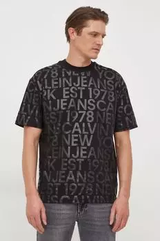Хлопковая футболка Calvin Klein Jeans, черный