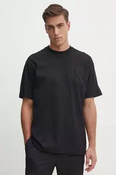 Хлопковая футболка Calvin Klein Jeans, черный