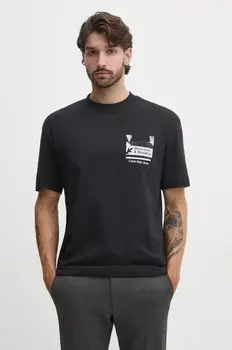 Хлопковая футболка Calvin Klein Jeans, черный