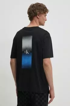 Хлопковая футболка Calvin Klein Jeans, черный
