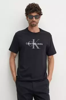 Хлопковая футболка Calvin Klein Jeans, черный