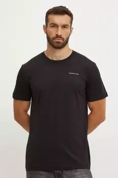 Хлопковая футболка Calvin Klein Jeans, черный