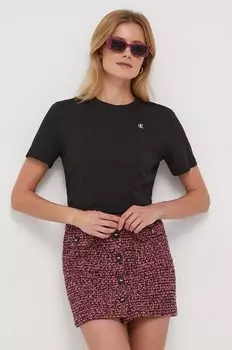 Хлопковая футболка Calvin Klein Jeans, черный
