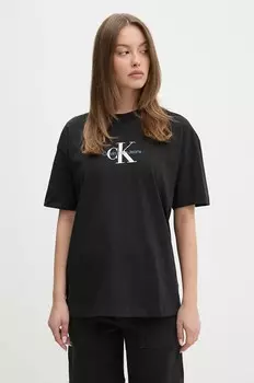 Хлопковая футболка Calvin Klein Jeans, черный