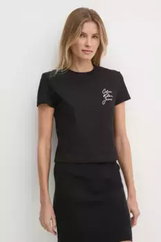 Хлопковая футболка Calvin Klein Jeans, черный