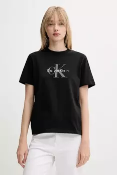 Хлопковая футболка Calvin Klein Jeans, черный