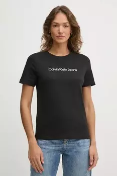Хлопковая футболка Calvin Klein Jeans, черный