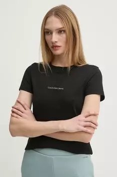 Хлопковая футболка Calvin Klein Jeans, черный
