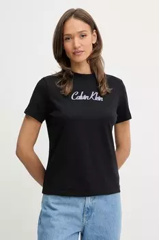 Хлопковая футболка Calvin Klein Jeans, черный