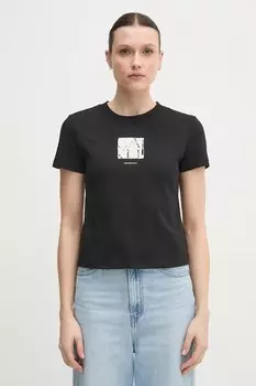 Хлопковая футболка Calvin Klein Jeans, черный