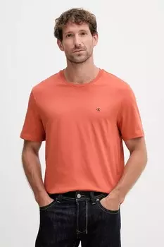 Хлопковая футболка Calvin Klein Jeans, оранжевый