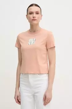 Хлопковая футболка Calvin Klein Jeans, оранжевый