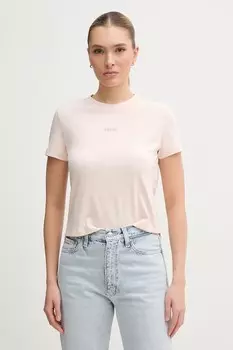 Хлопковая футболка Calvin Klein Jeans, розовый