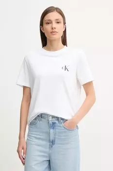 Хлопковая футболка Calvin Klein Jeans, розовый