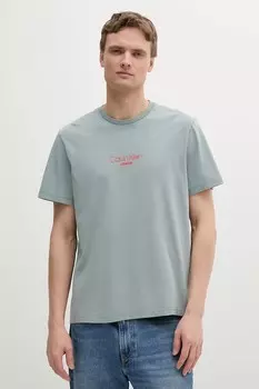 Хлопковая футболка Calvin Klein Jeans, серый