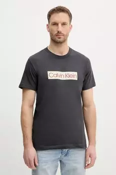 Хлопковая футболка Calvin Klein Jeans, серый