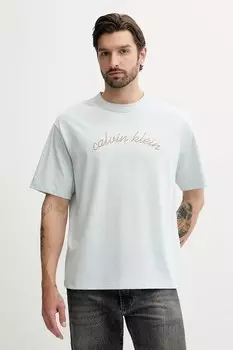 Хлопковая футболка Calvin Klein Jeans, серый