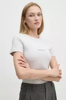 Хлопковая футболка Calvin Klein Jeans, серый