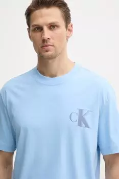 Хлопковая футболка Calvin Klein Jeans, синий