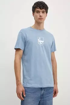 Хлопковая футболка Calvin Klein Jeans, синий
