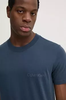 Хлопковая футболка Calvin Klein Jeans, темно-синий