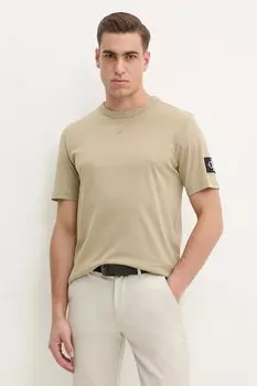 Хлопковая футболка Calvin Klein Jeans, зеленый