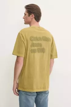 Хлопковая футболка Calvin Klein Jeans, зеленый