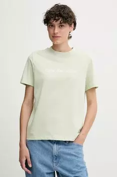 Хлопковая футболка Calvin Klein Jeans, зеленый