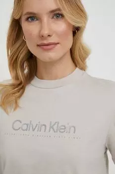 Хлопковая футболка Calvin Klein, серый