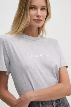 Хлопковая футболка Calvin Klein, серый