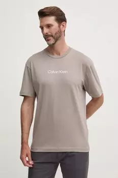 Хлопковая футболка Calvin Klein, серый