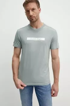 Хлопковая футболка Calvin Klein, серый