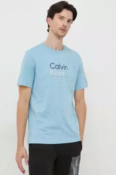 Хлопковая футболка Calvin Klein, синий