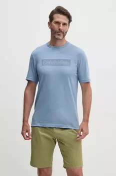 Хлопковая футболка Calvin Klein, синий