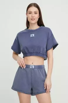 Хлопковая футболка Calvin Klein, темно-синий