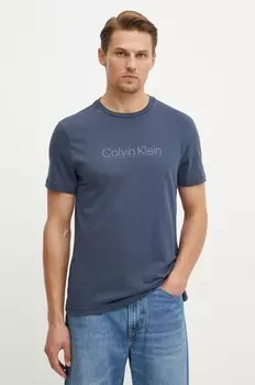 Хлопковая футболка Calvin Klein, темно-синий