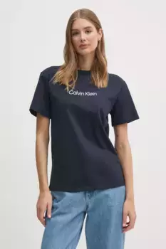 Хлопковая футболка Calvin Klein, темно-синий