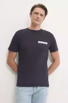 Хлопковая футболка Calvin Klein, темно-синий